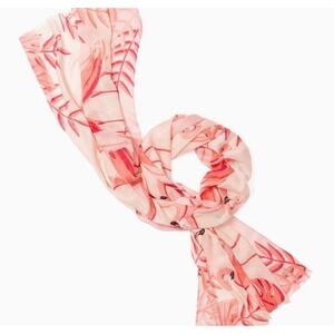 Kate Spade New York Flamingo Strut Your Stuff Scarf Pink Tropical 78x26" NWT !